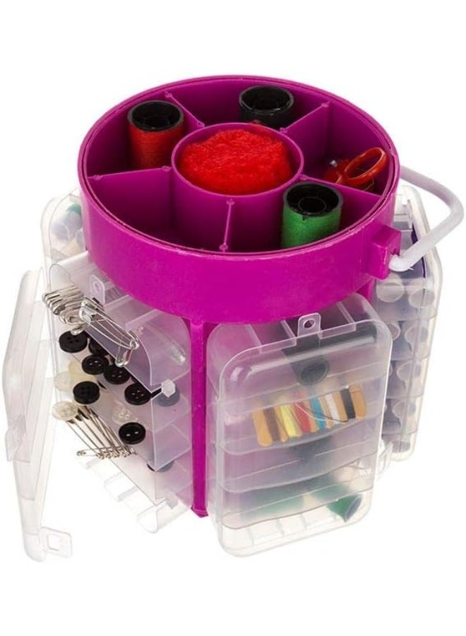 زوبا طقم خياطة من ٢١٠ قطعة مع صندوق تنظيم - مجموعة أدوات خياطة بلاستيكية كاملة للمنزل والسفر - Image 3